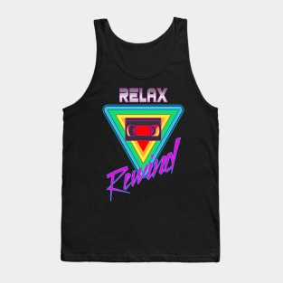 Vintage 1980s VHS Relax and Rewind T-Shirt for Men and Women Tank Top